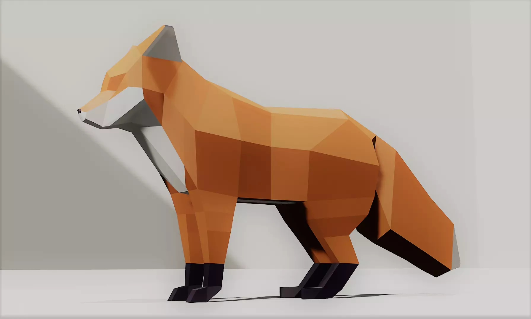 Fox lowpoly Low-poly 3D model polygonal Low-poly 3D model_0