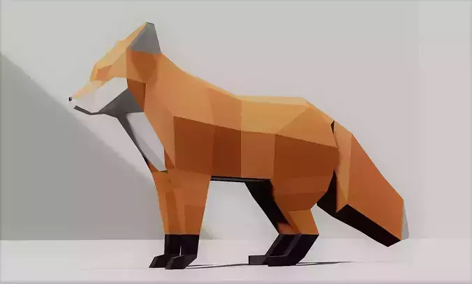 Fox lowpoly Low-poly 3D model polygonal Low-poly 3D model