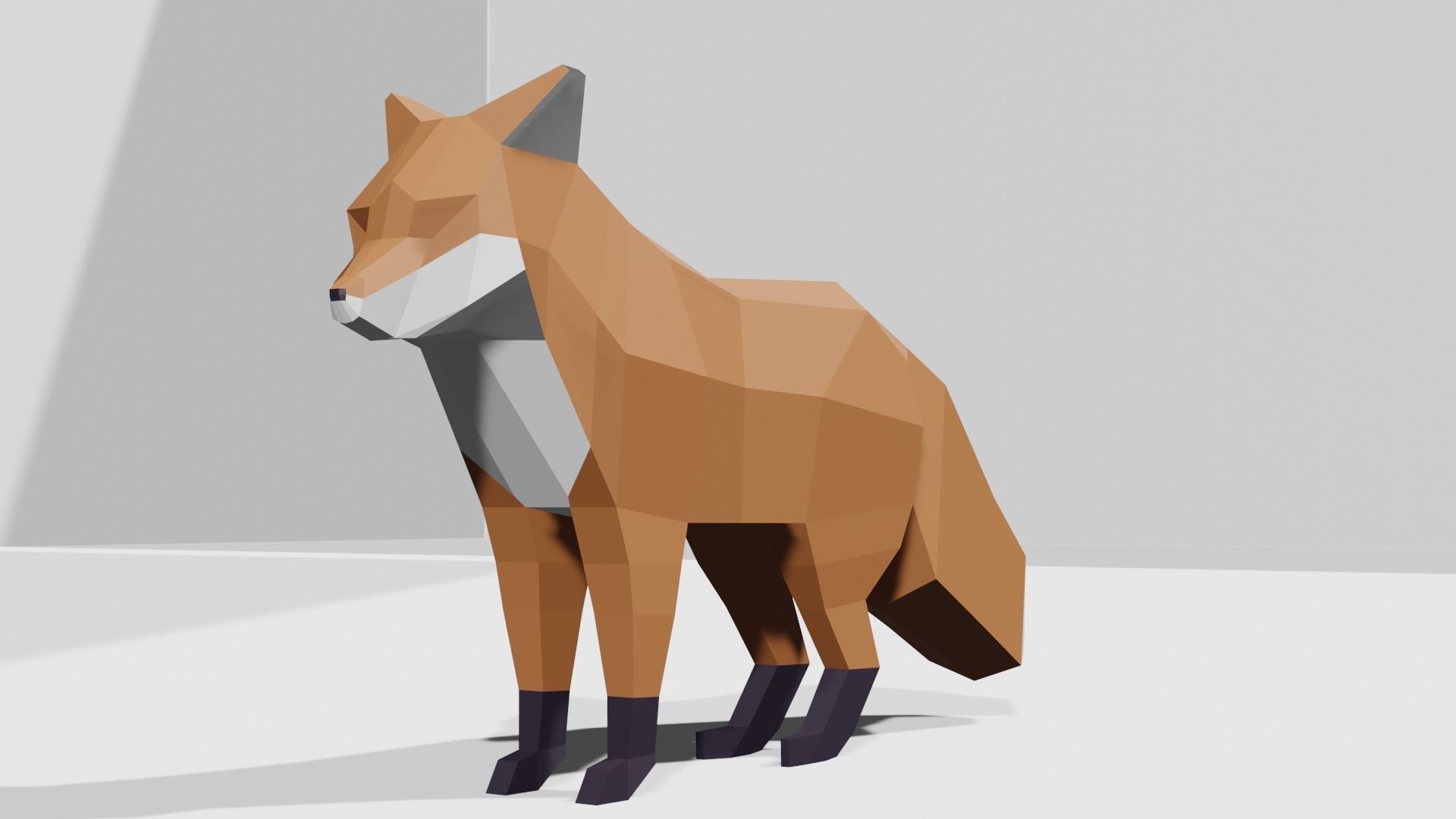 Fox lowpoly Low-poly 3D model polygonal Low-poly 3D model_3