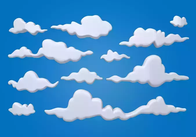 Clouds Cartoon 03 3D model