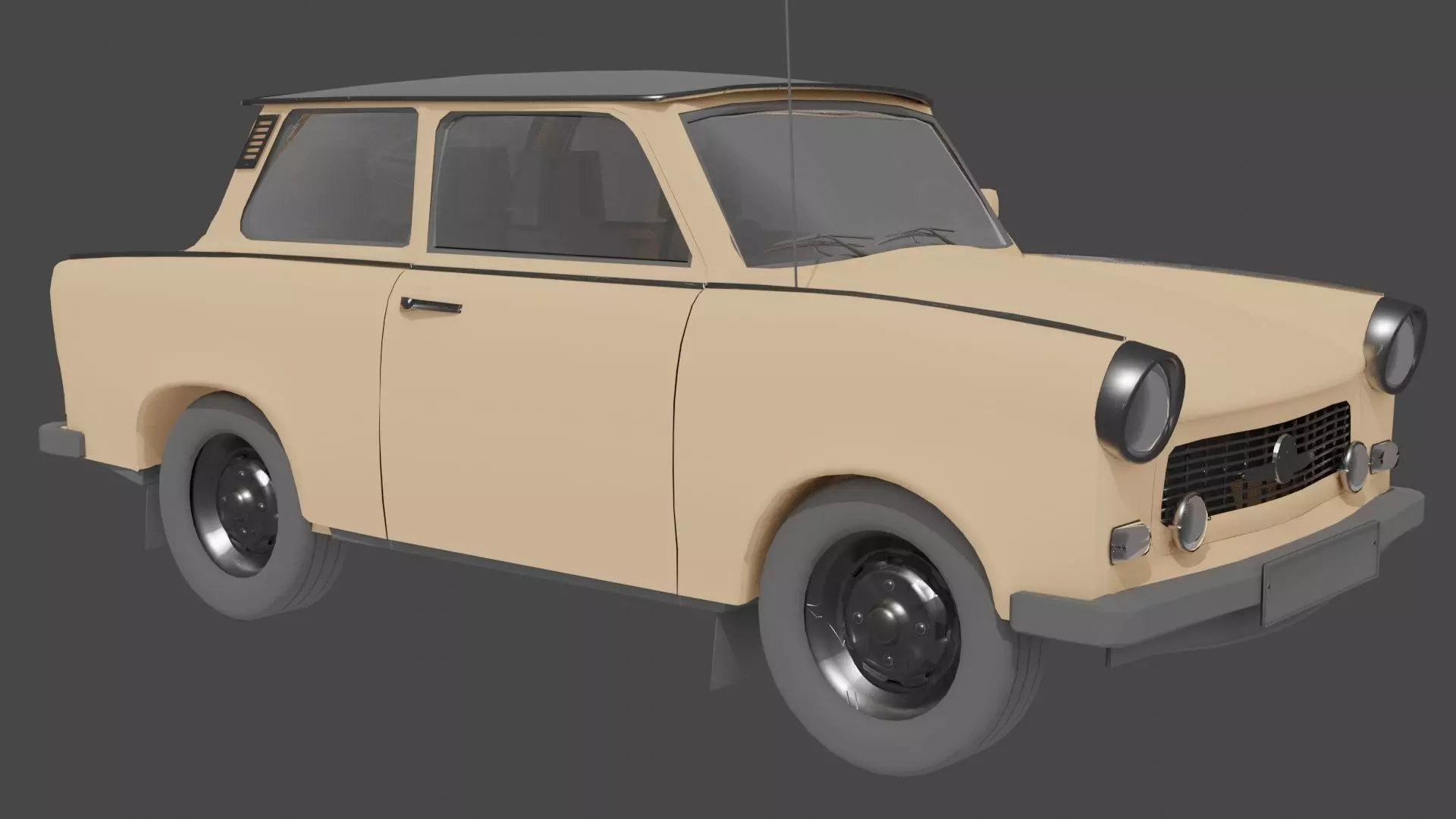 Trabant 601 low poly Low-poly 3D model