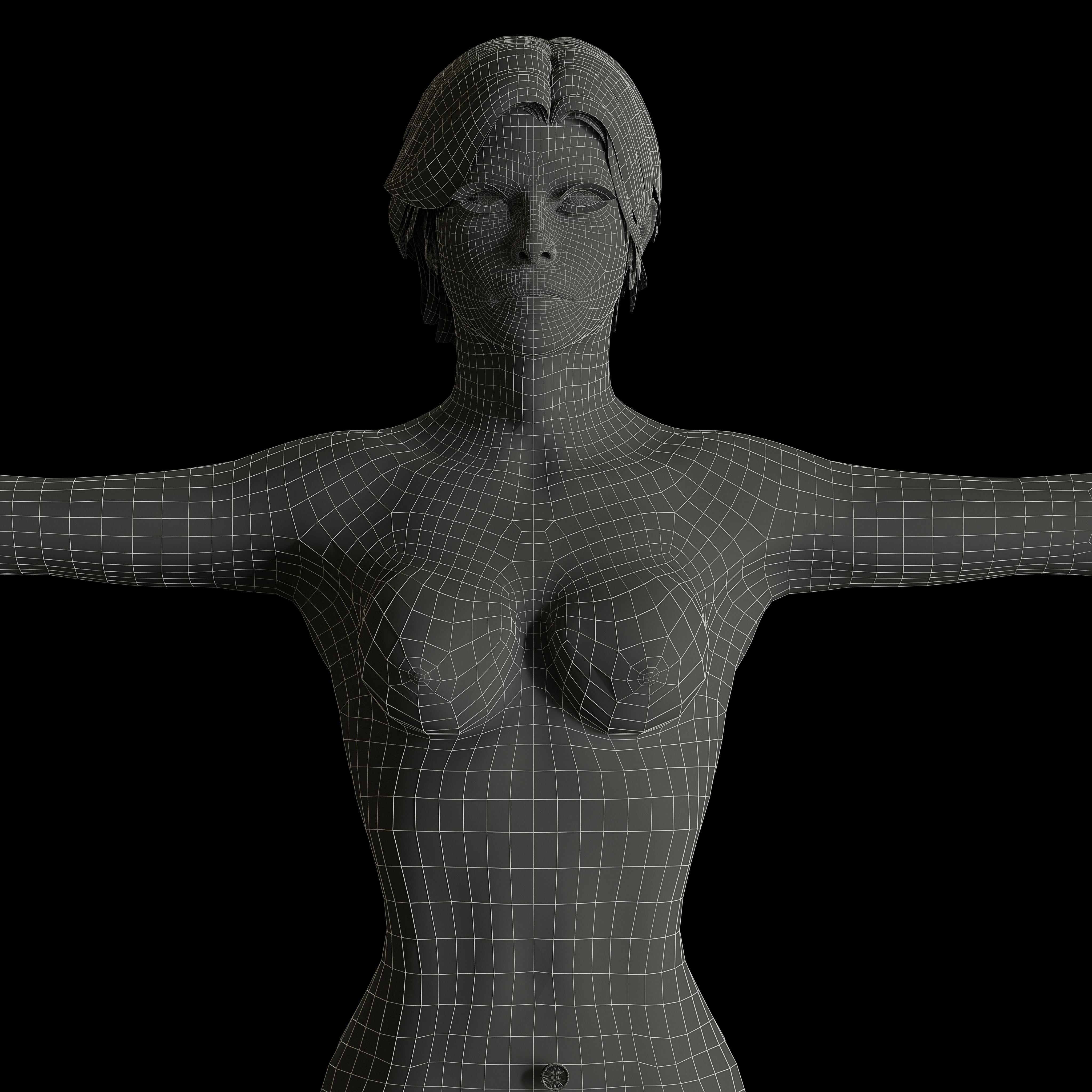 Female Commando Low-poly 3D model_8