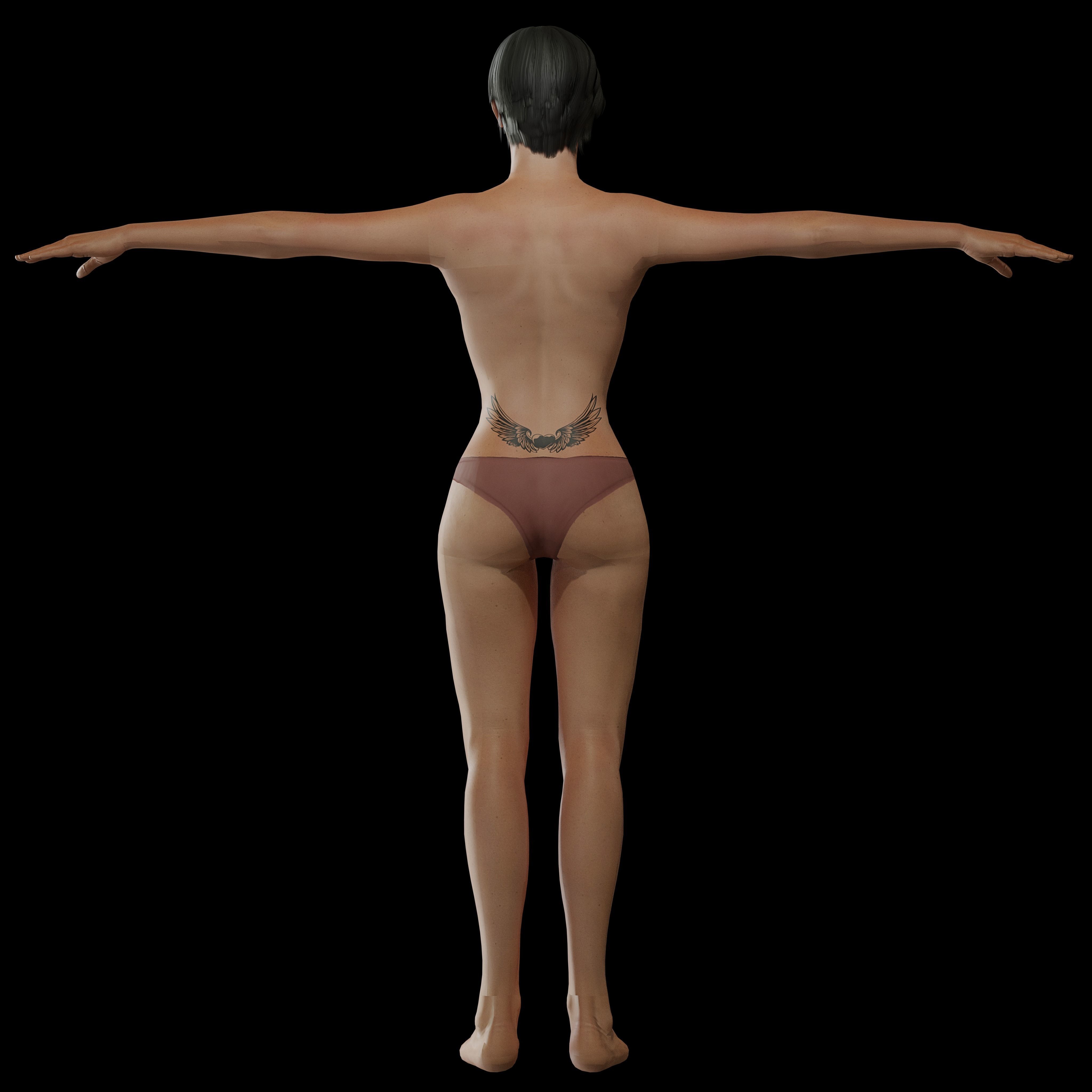 Female Commando Low-poly 3D model_11