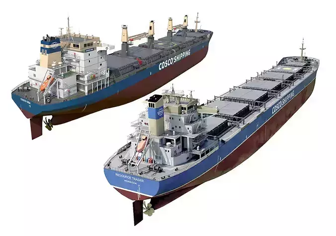 Pack Bulk carrier ships COSCO 3D model