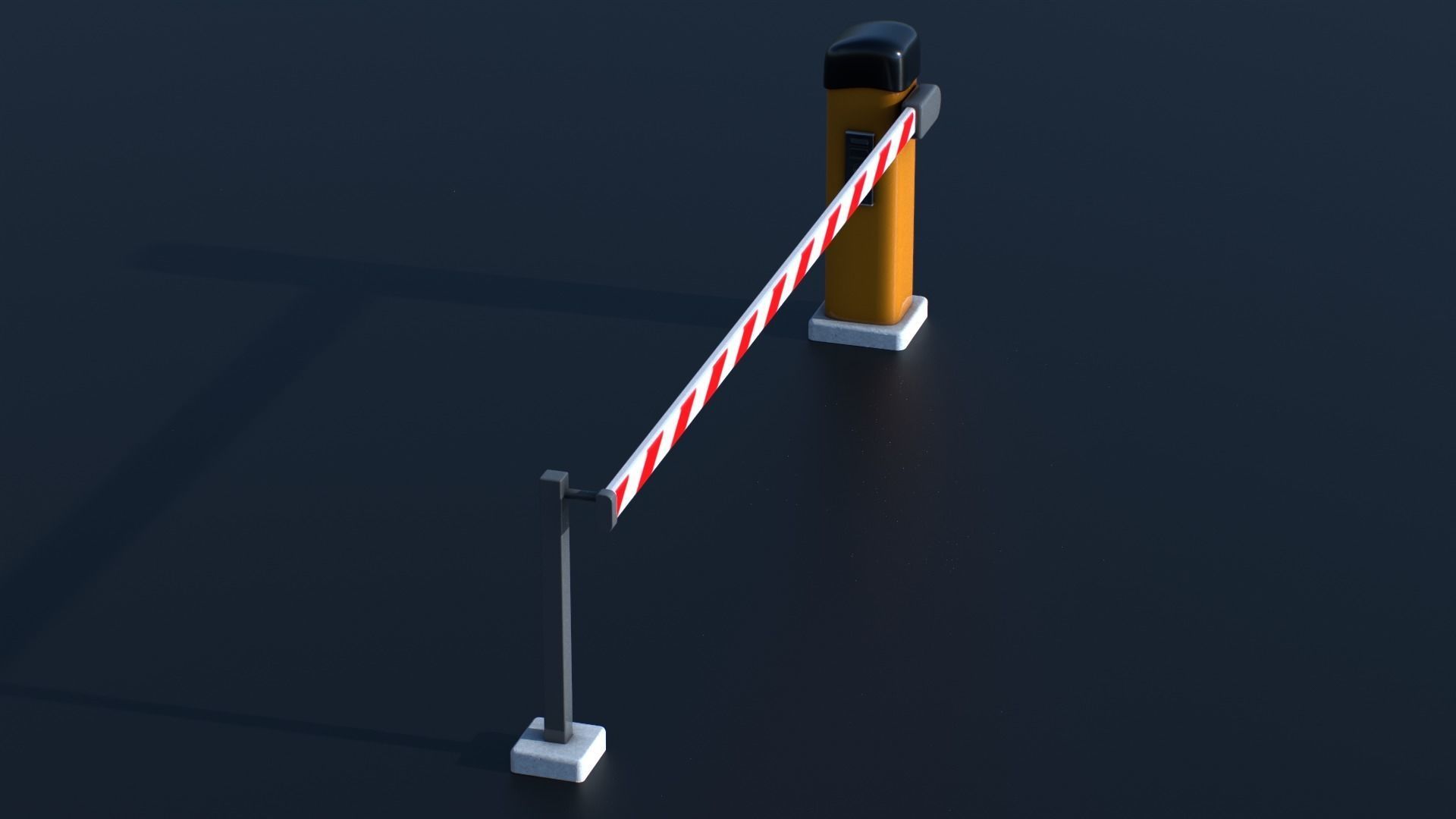 Car Park Barrier Gate Game ready Low-poly 3D model_3