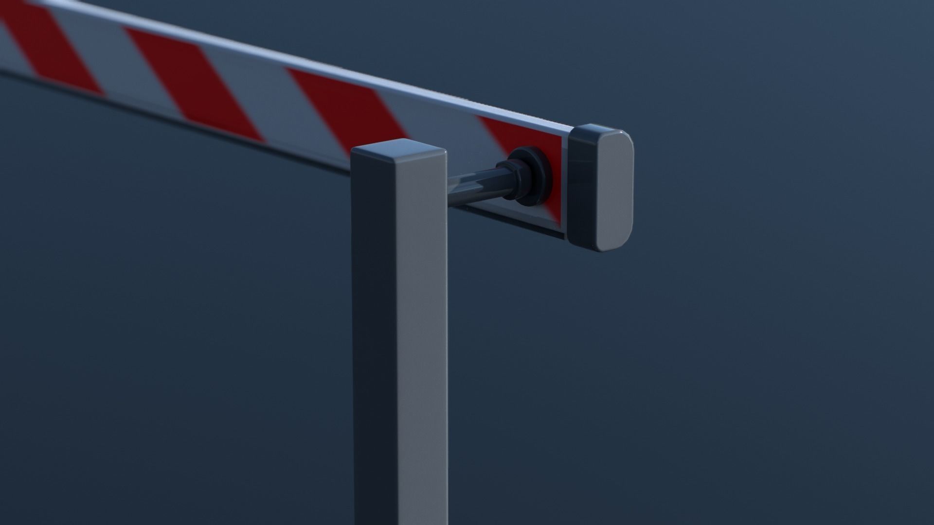 Car Park Barrier Gate Game ready Low-poly 3D model_9