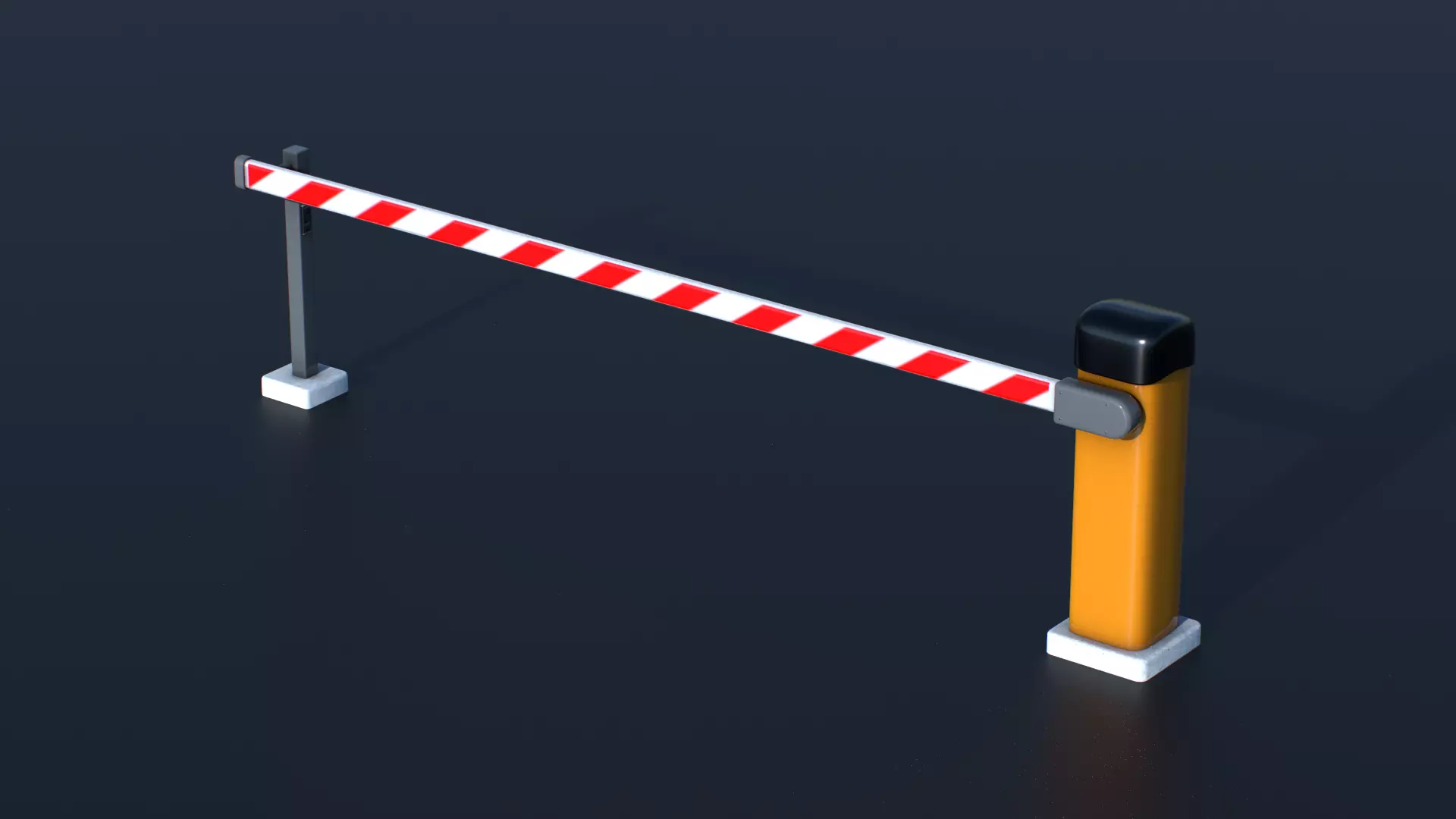 Car Park Barrier Gate Game ready Low-poly 3D model_0