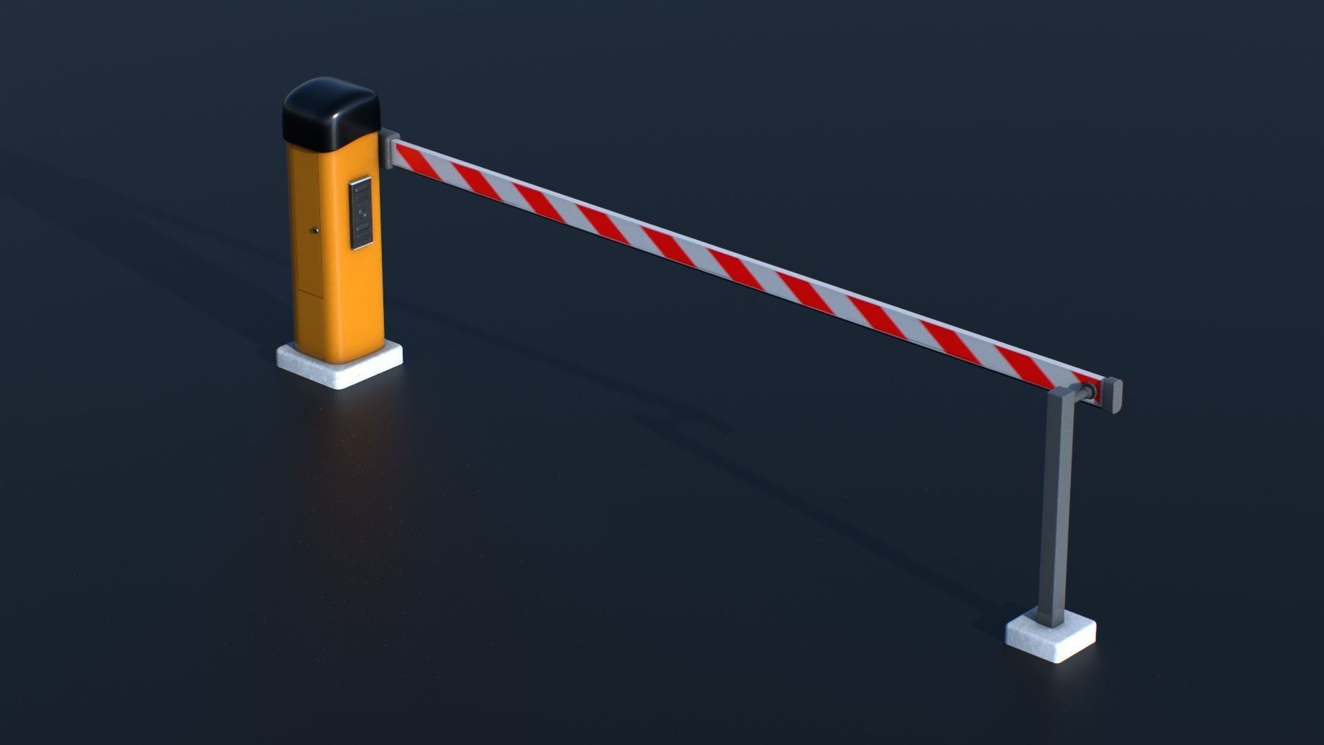 Car Park Barrier Gate Game ready Low-poly 3D model_4