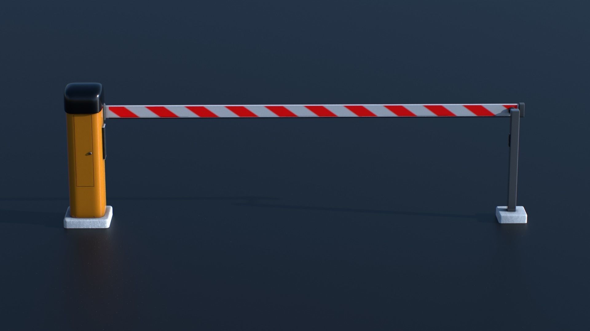 Car Park Barrier Gate Game ready Low-poly 3D model_5