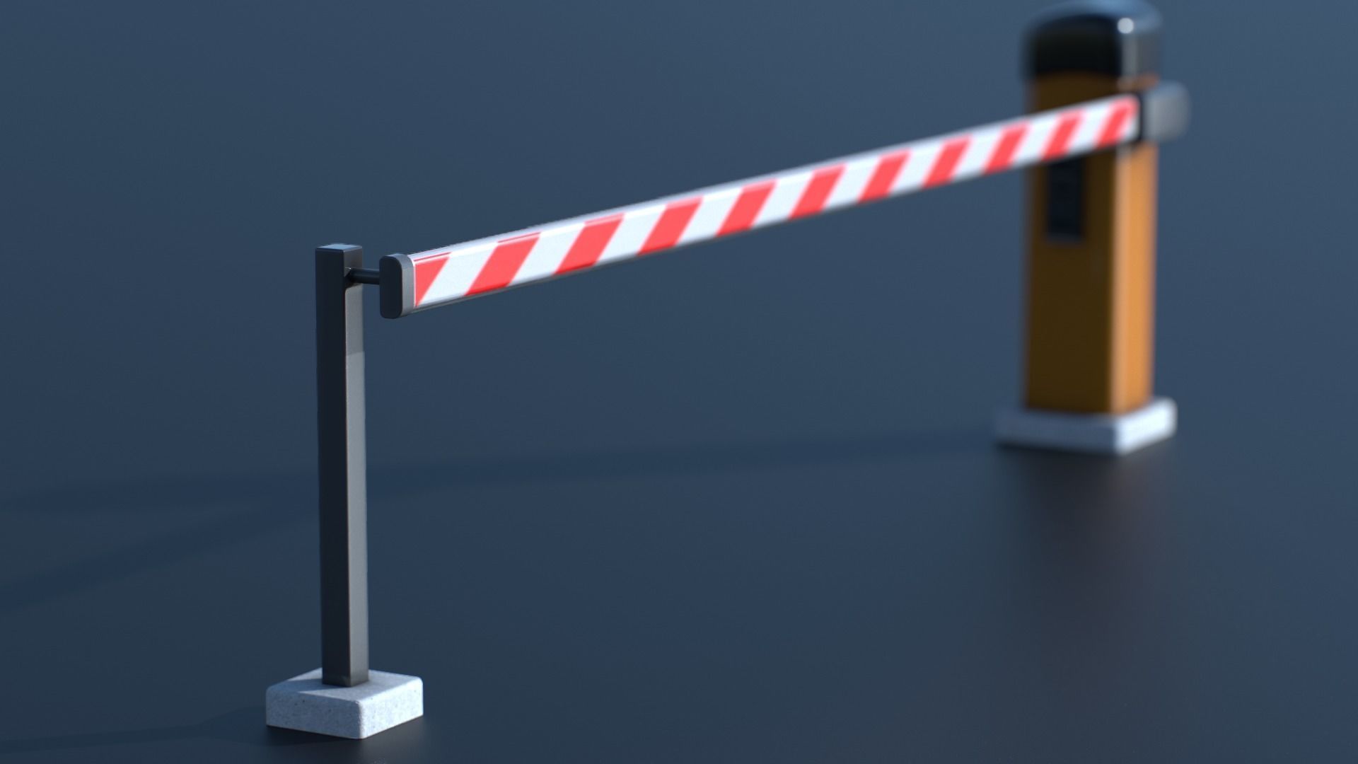 Car Park Barrier Gate Game ready Low-poly 3D model_8