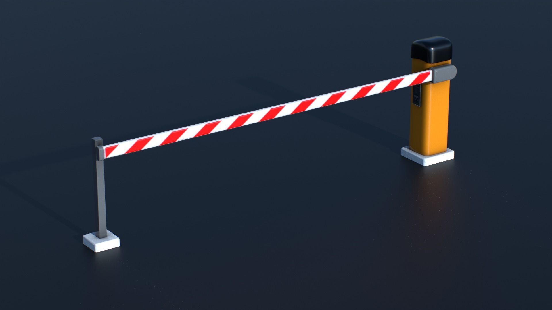 Car Park Barrier Gate Game ready Low-poly 3D model_2