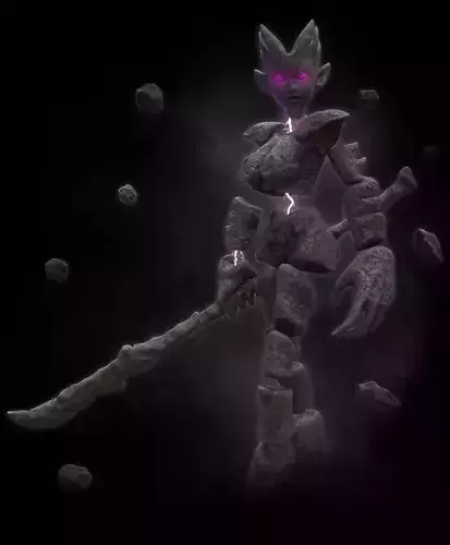 Female Air Elemental Low-poly 3D model