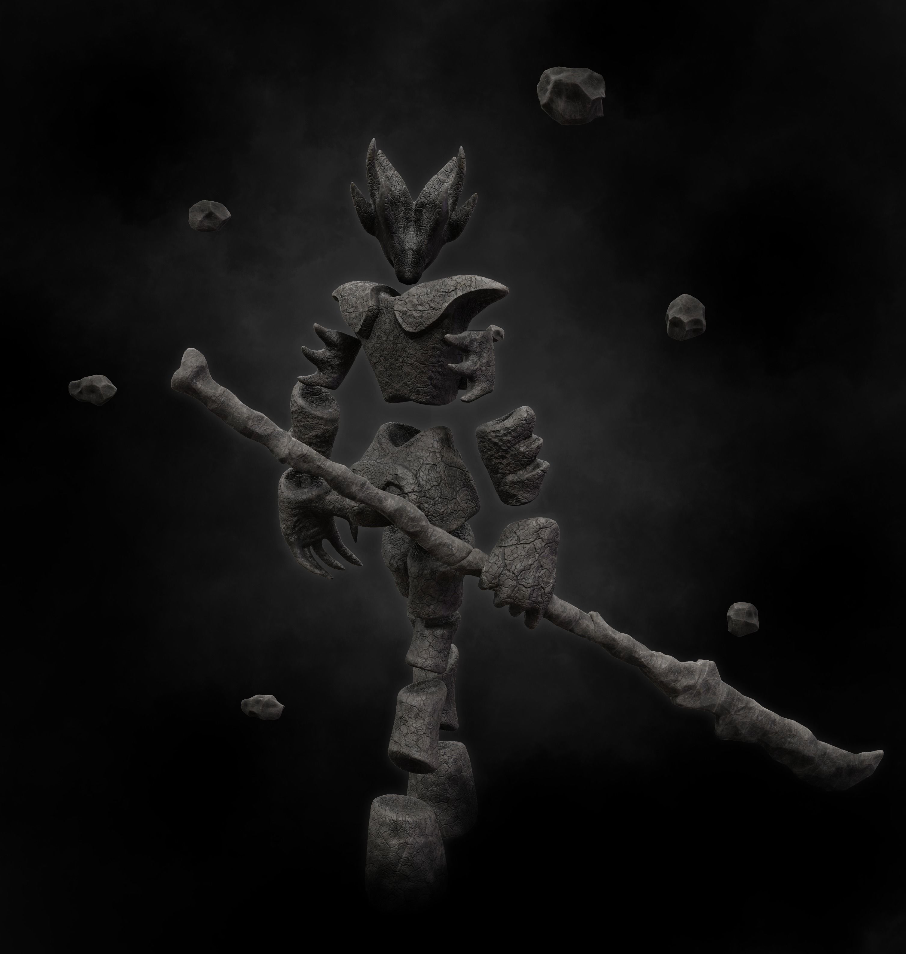 Female Air Elemental Low-poly 3D model_2