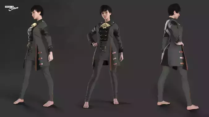Female Commander Uniform - 56 Marvelous Designer and Clo3D