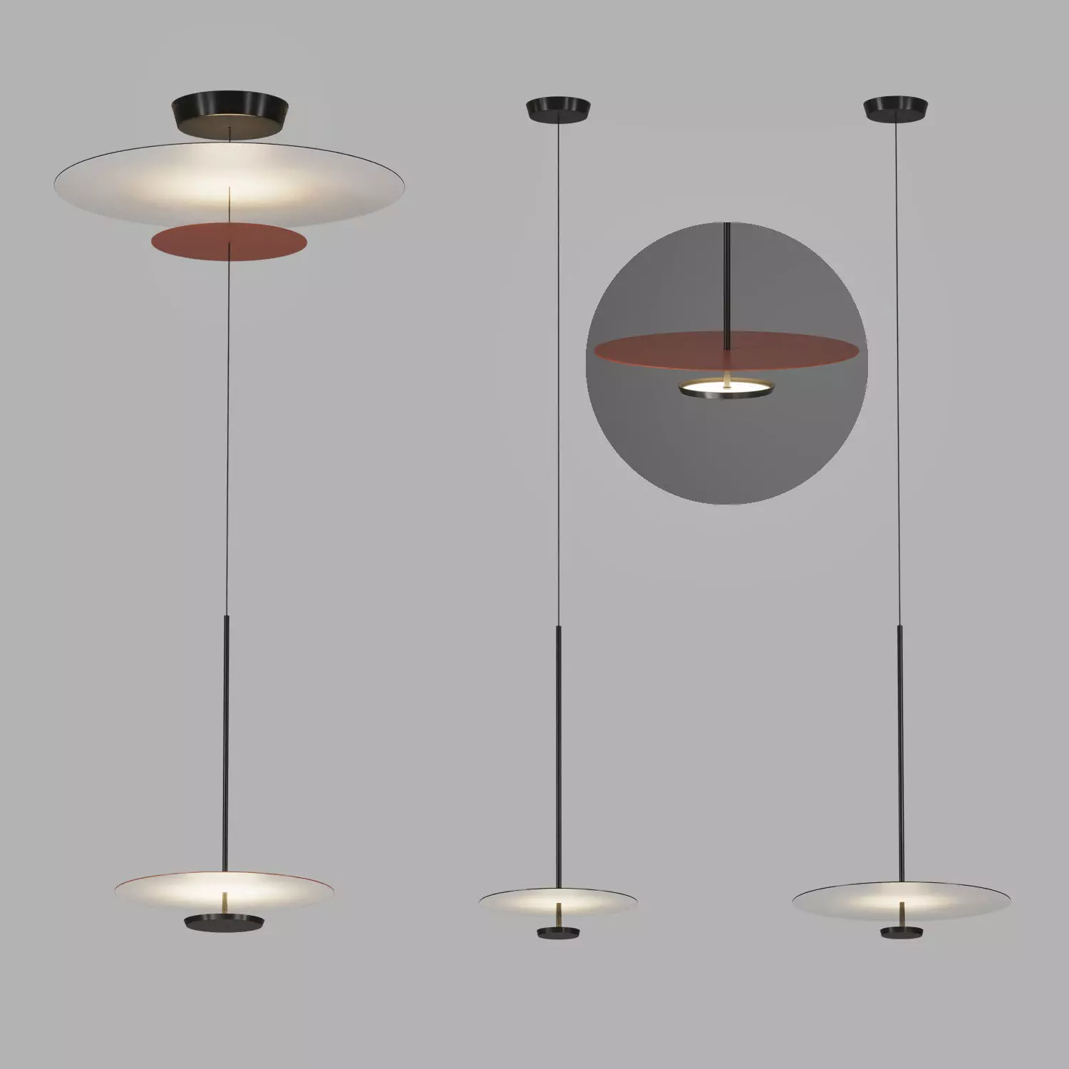 Flat Hanging Lamp by Vibia 3D model_0