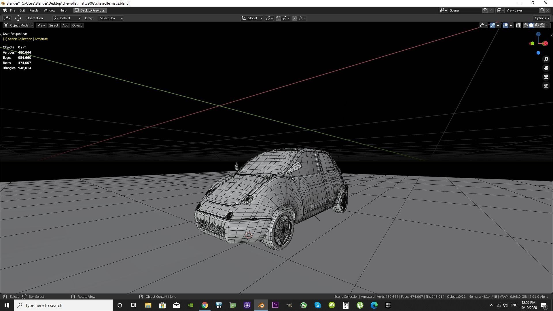 Advanced Car Rigged For Blender  Low-poly 3D model_10
