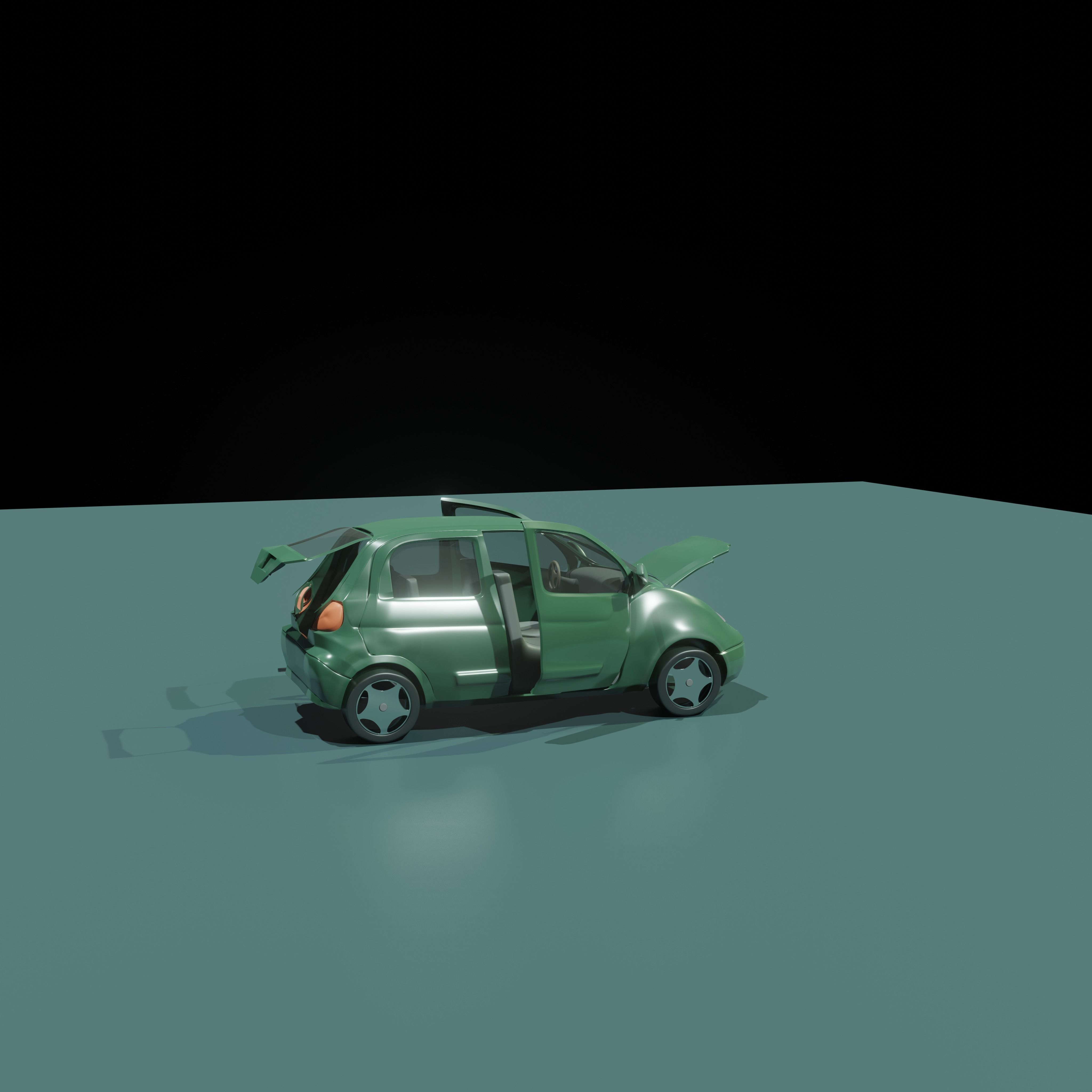Advanced Car Rigged For Blender  Low-poly 3D model_7