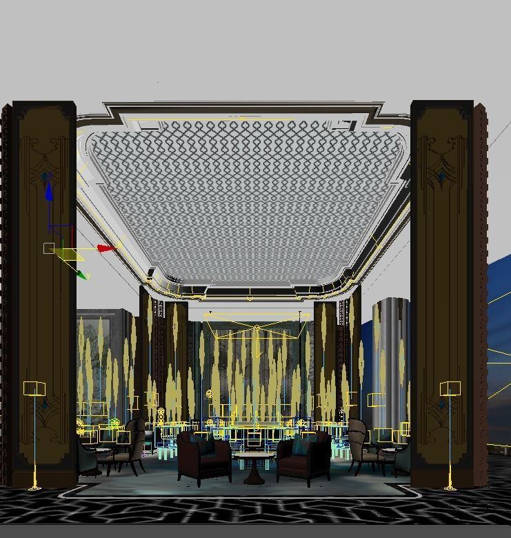 hotel lobby bar 3D model_3