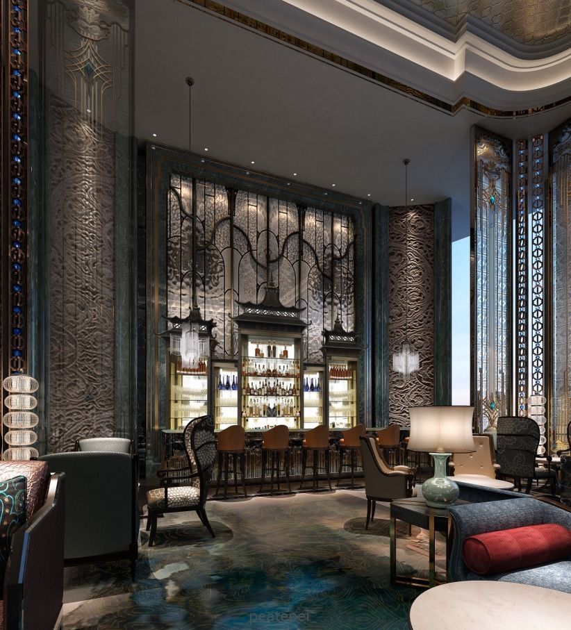 hotel lobby bar 3D model_1