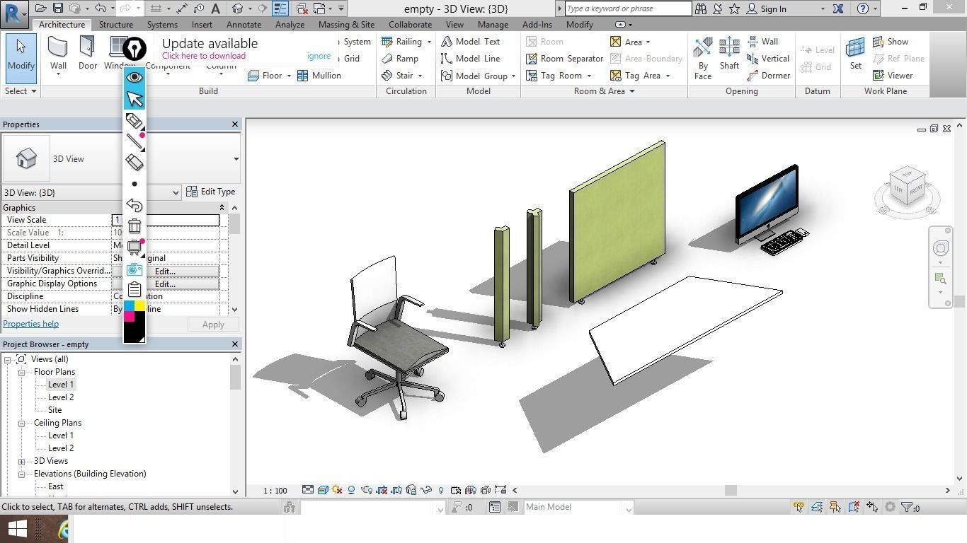 revit workstation kit  3D model_4