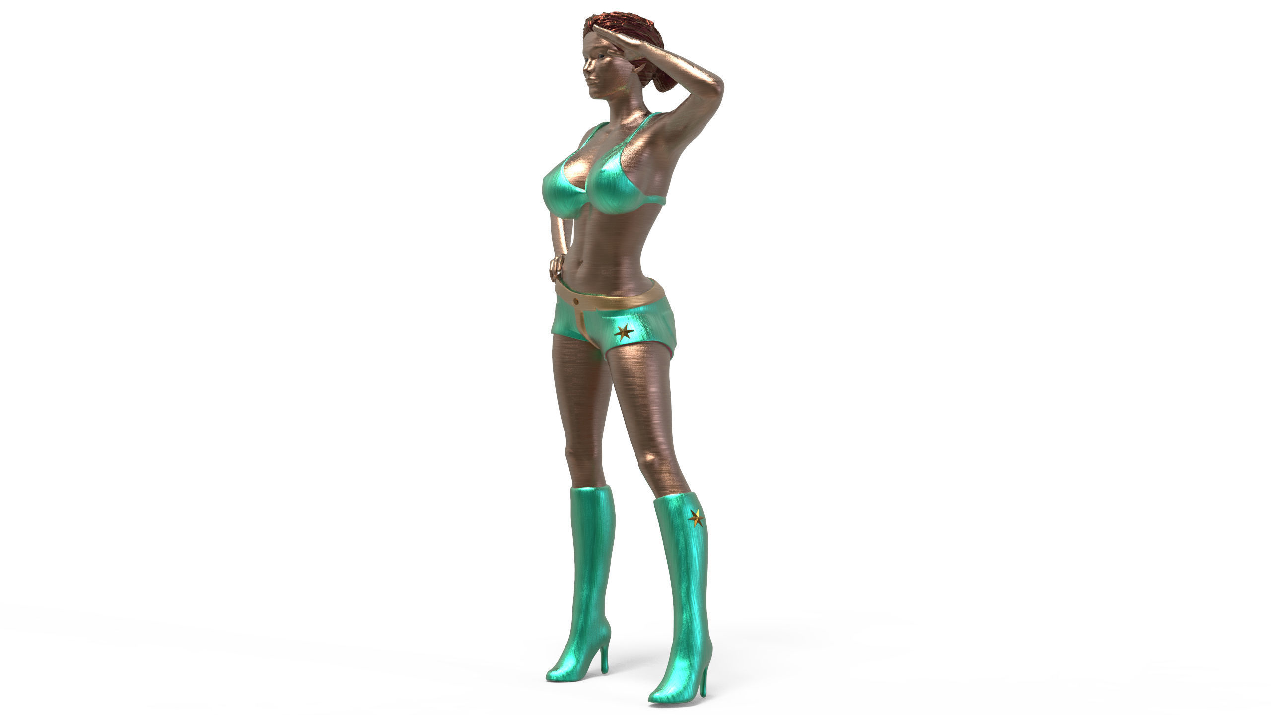 Pose N6 Attractive Sexy woman miniature 3d print Model 3D print model_13