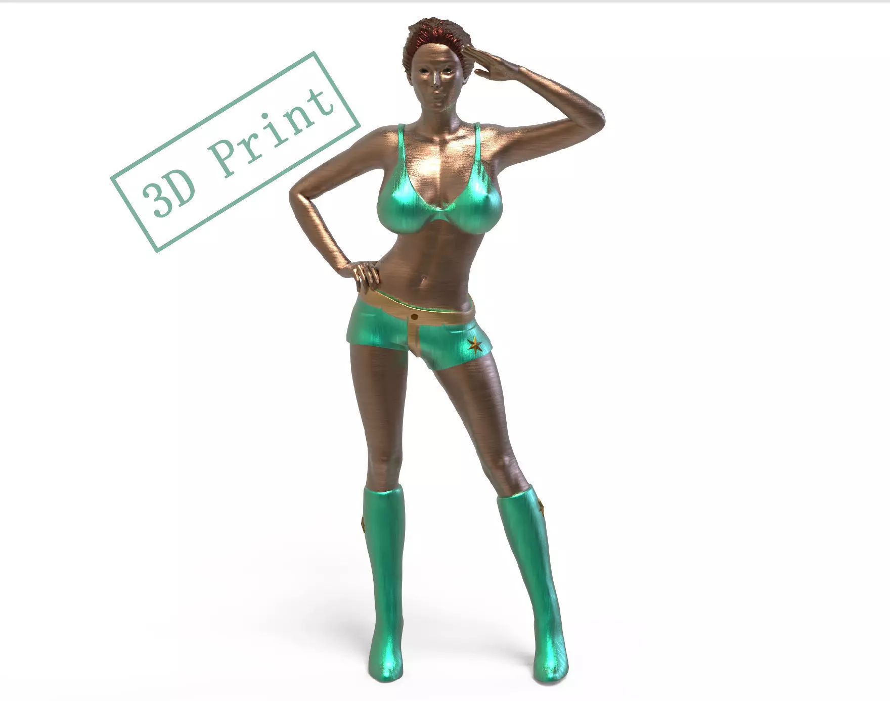 Pose N6 Attractive Sexy woman miniature 3d print Model 3D print model_0