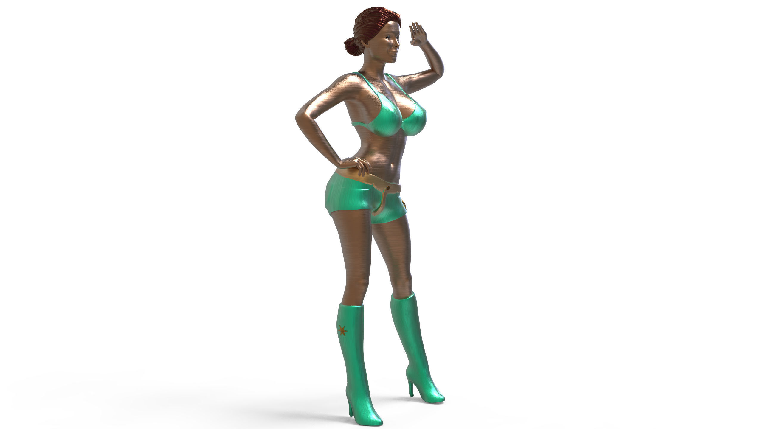 Pose N6 Attractive Sexy woman miniature 3d print Model 3D print model_9