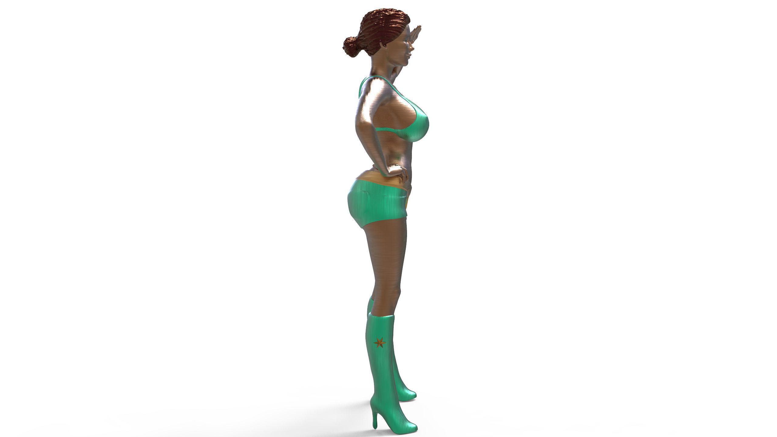 Pose N6 Attractive Sexy woman miniature 3d print Model 3D print model_6