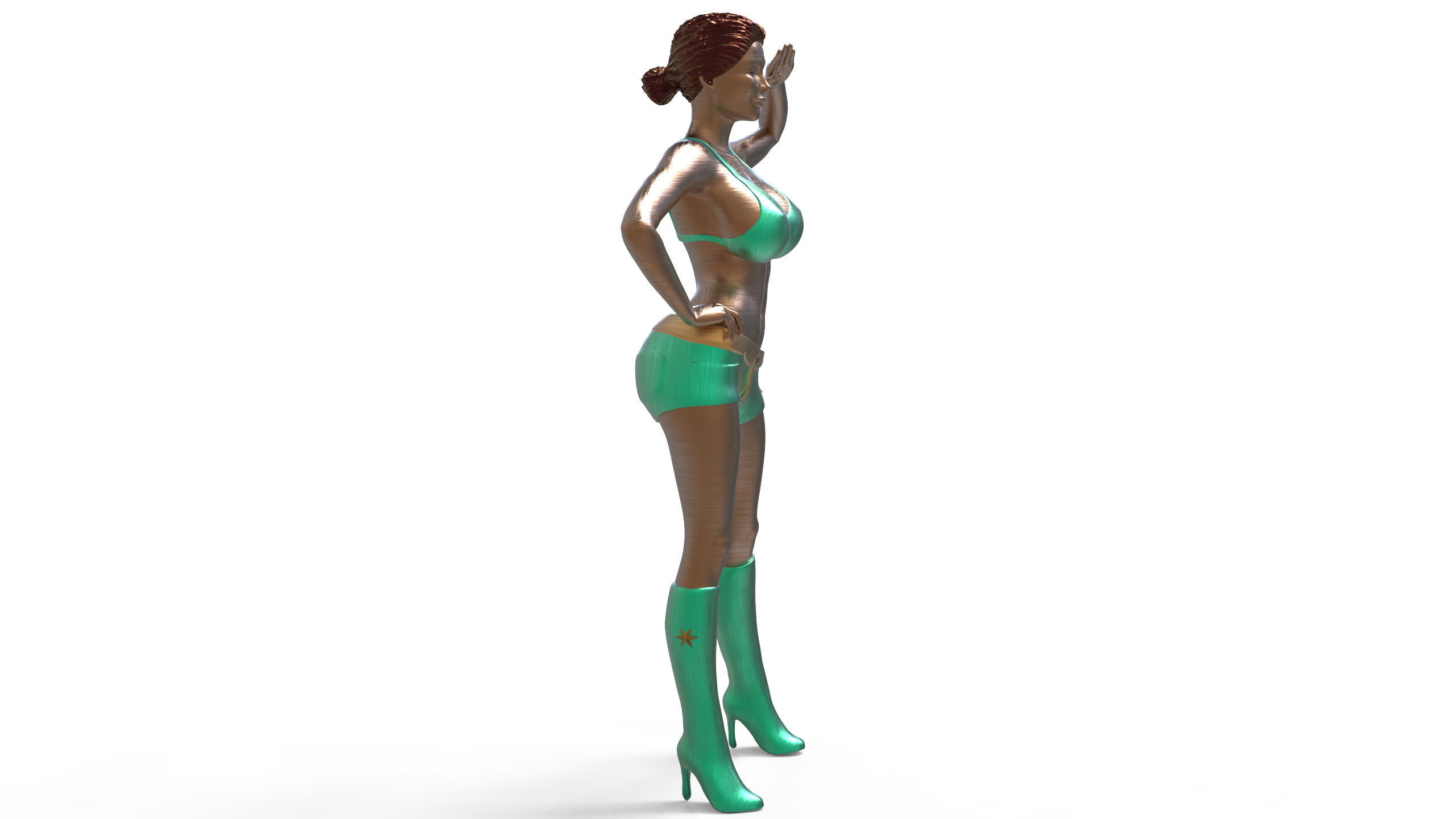 Pose N6 Attractive Sexy woman miniature 3d print Model 3D print model_7