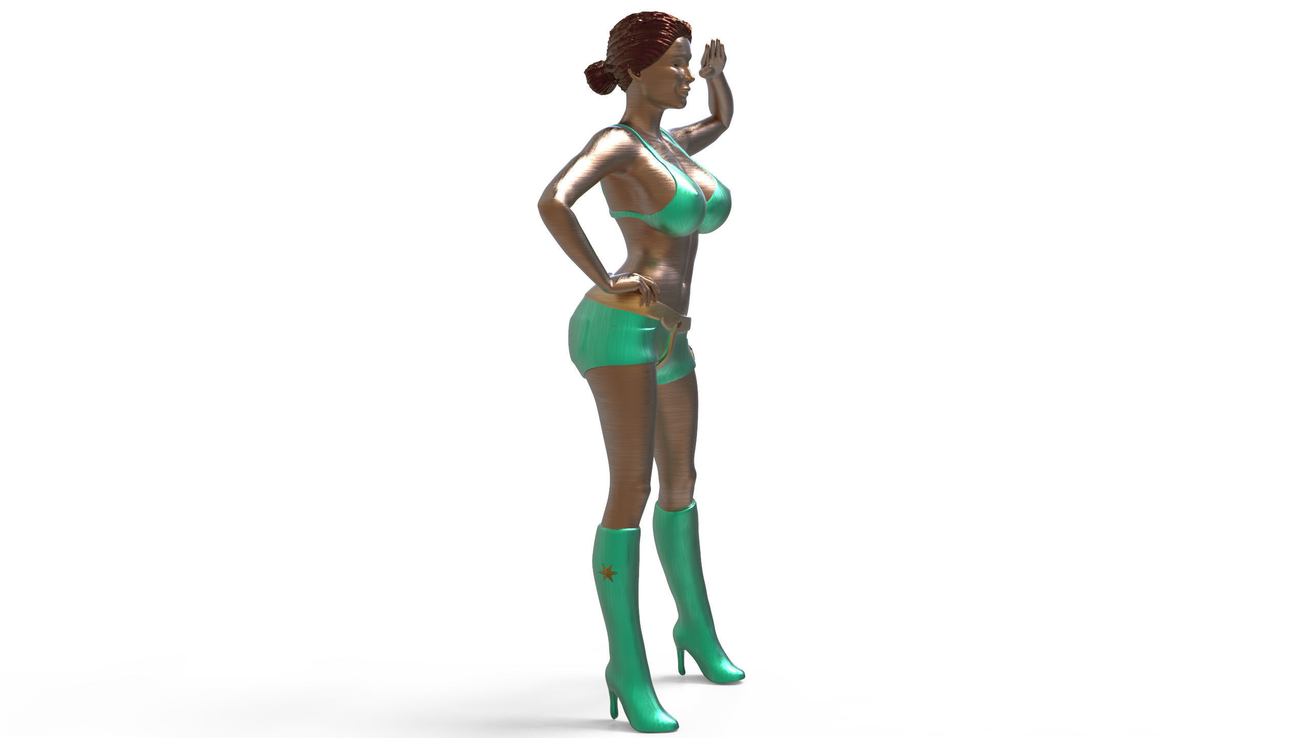 Pose N6 Attractive Sexy woman miniature 3d print Model 3D print model_8