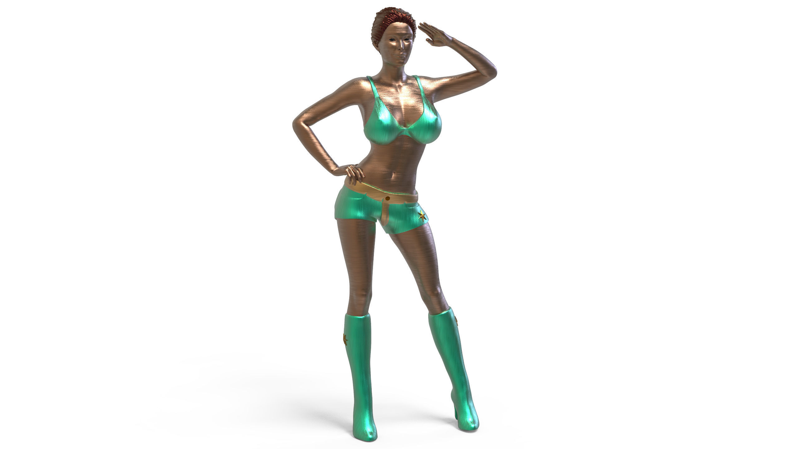 Pose N6 Attractive Sexy woman miniature 3d print Model 3D print model_12