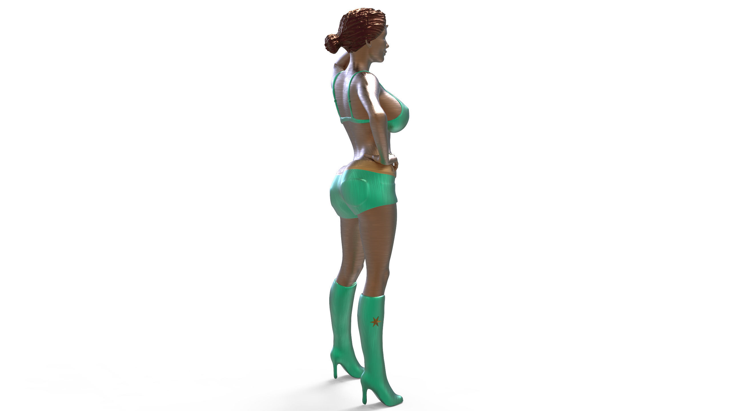 Pose N6 Attractive Sexy woman miniature 3d print Model 3D print model_5