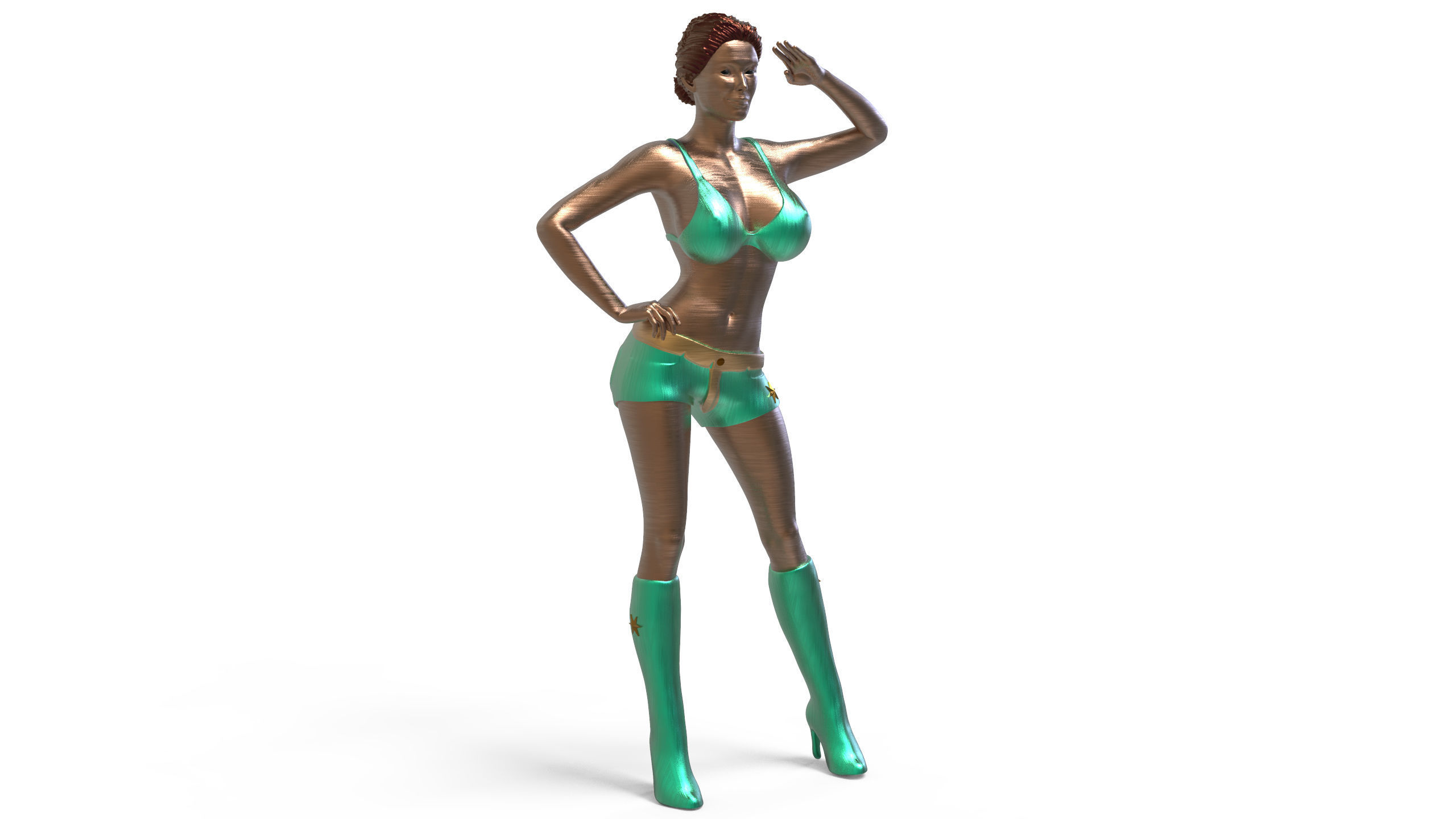 Pose N6 Attractive Sexy woman miniature 3d print Model 3D print model_10