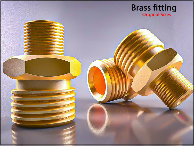 Original Size Brass fitting Nr 245 M17 Ready for print 3D model