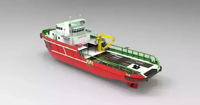 Supply ship Indo Low-poly 3D model