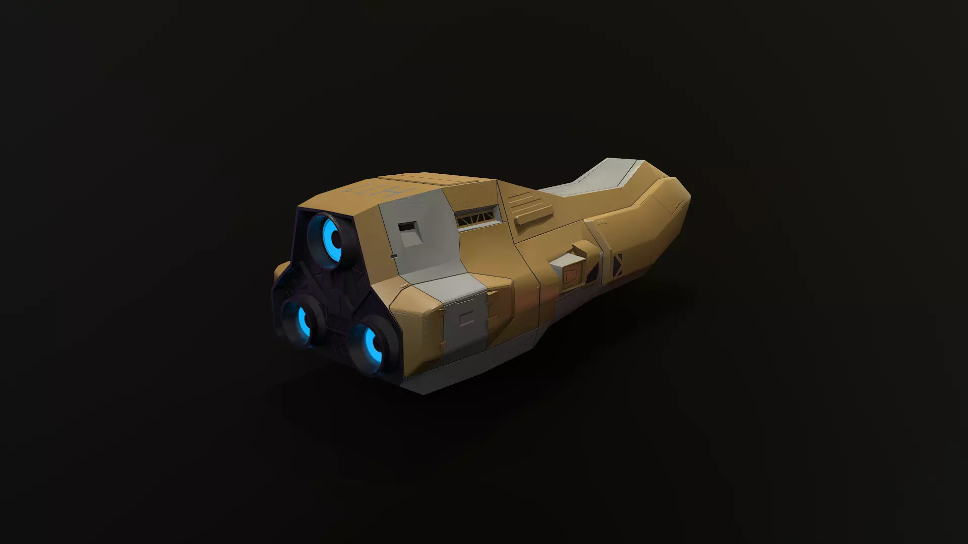 H11-Explorer gun with lights Low-poly 3D model