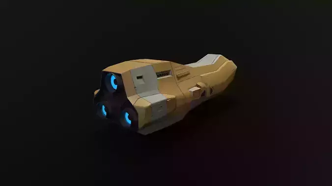 H11-Explorer gun with lights Low-poly 3D model