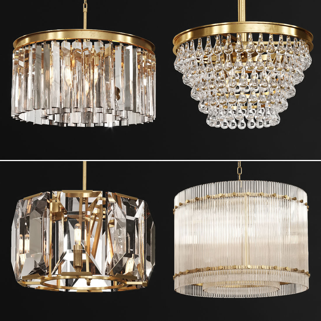 Restoration Hardware Exclusive pendant set 02 3D model_1