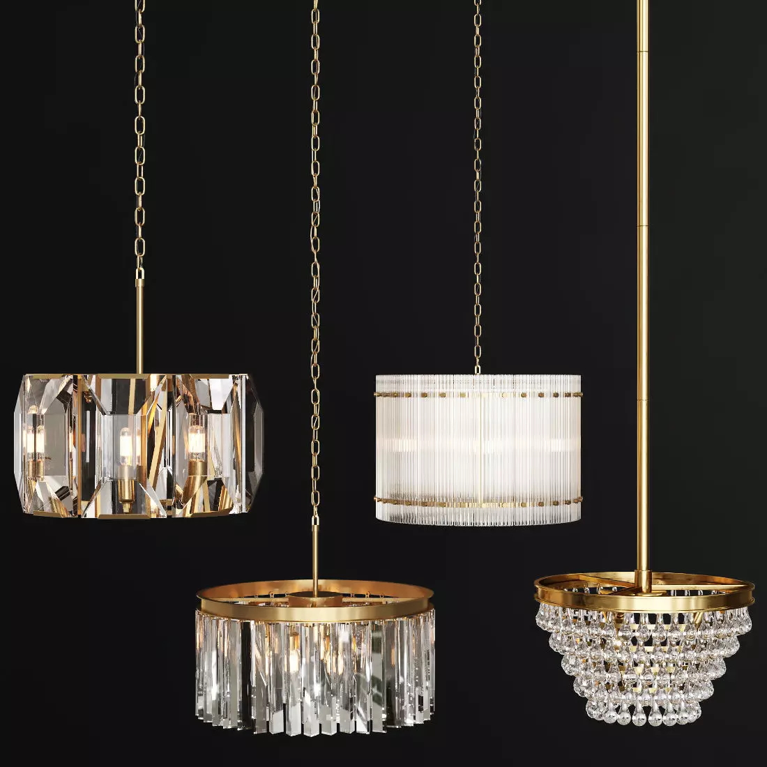 Restoration Hardware Exclusive pendant set 02 3D model_0