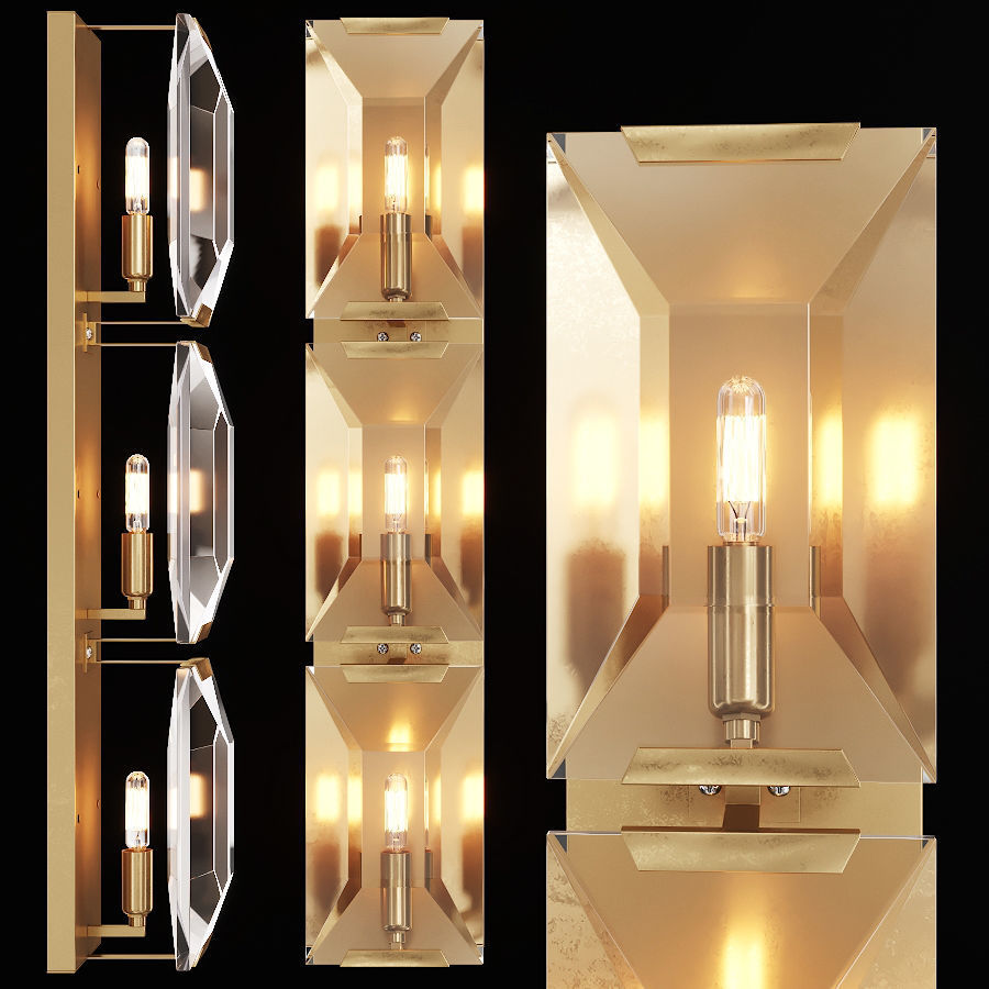 Restoration Hardware Exclusive Wall light set 01 3D model_1