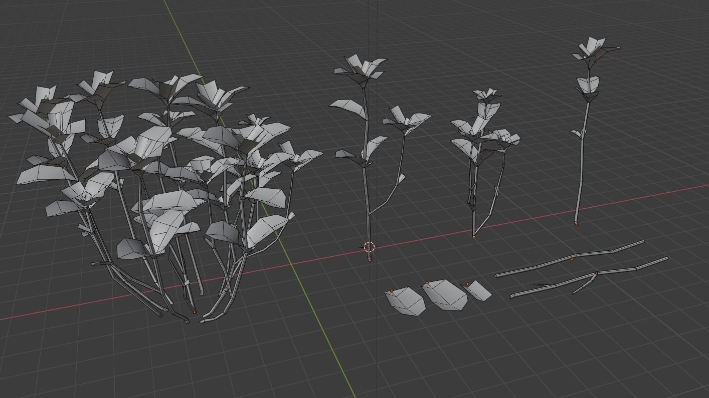 Plant Mentha Spicata - Game Asset - LowPoly Low-poly 3D model_8