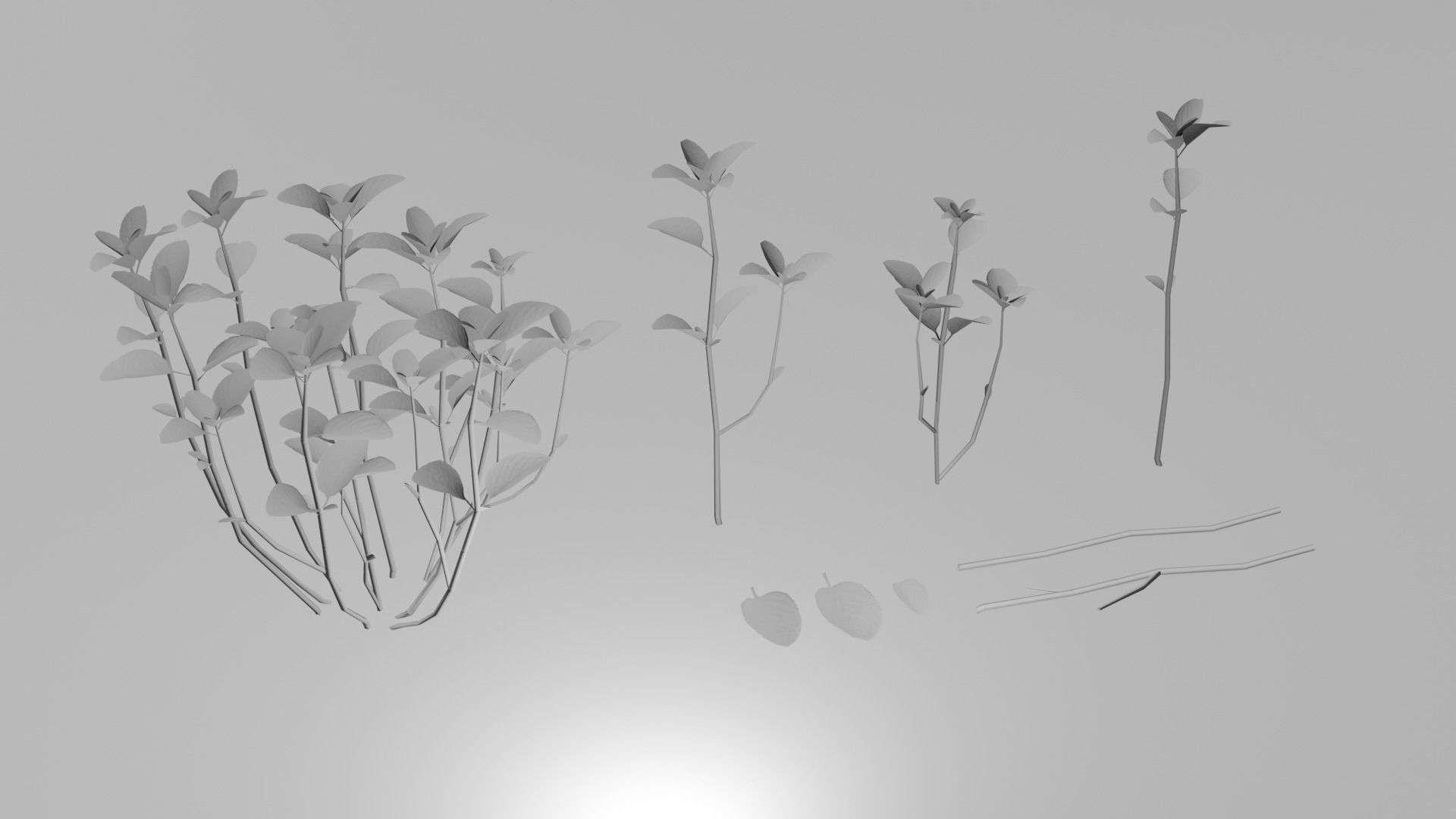 Plant Mentha Spicata - Game Asset - LowPoly Low-poly 3D model_6