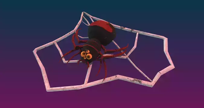 Low poly Cartoon style Spider