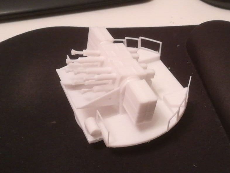 Anti aircraft Pom Pom 40mm  scale 1 to 100 3D print model_1