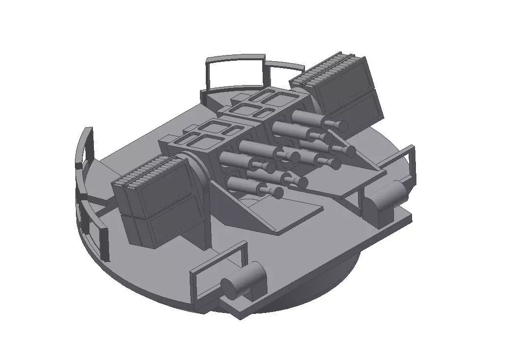 Anti aircraft Pom Pom 40mm  scale 1 to 100 3D print model_0