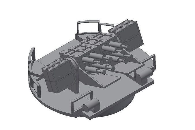 Anti aircraft Pom Pom 40mm  scale 1 to 100 3D print model