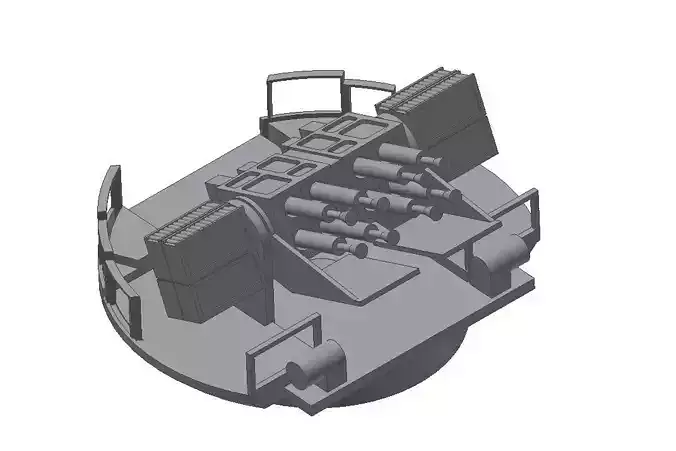 Anti aircraft Pom Pom 40mm  scale 1 to 100 3D print model