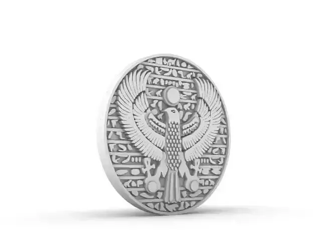 Horus Egyptian god Coin 3d printed 3 cm