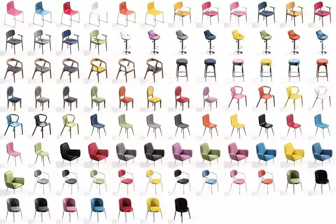 Chair Pack collection 11 main models Plus 79 color variations 