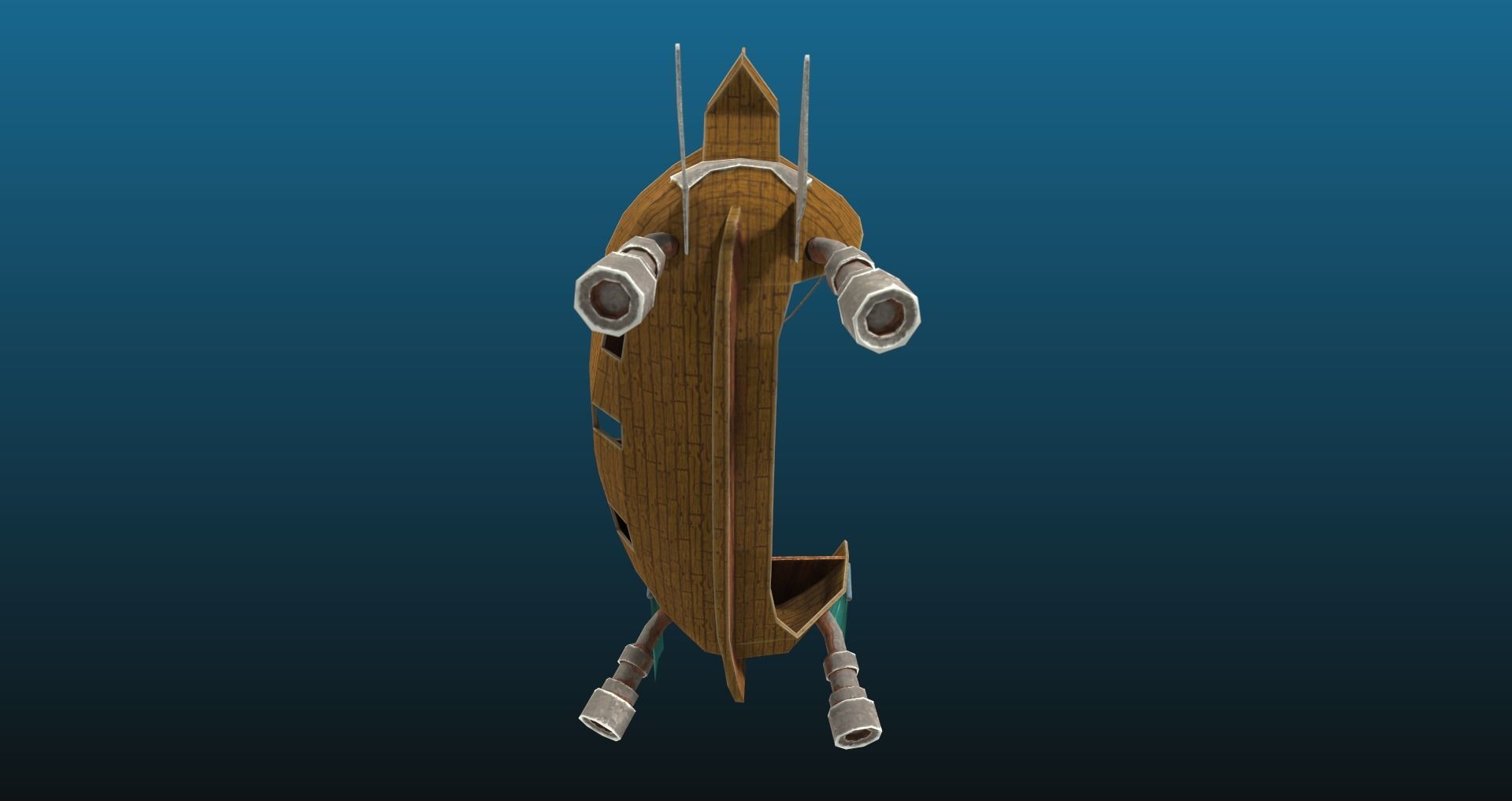 Fantasy pirate ship fighting arena for games Low-poly 3D model_5